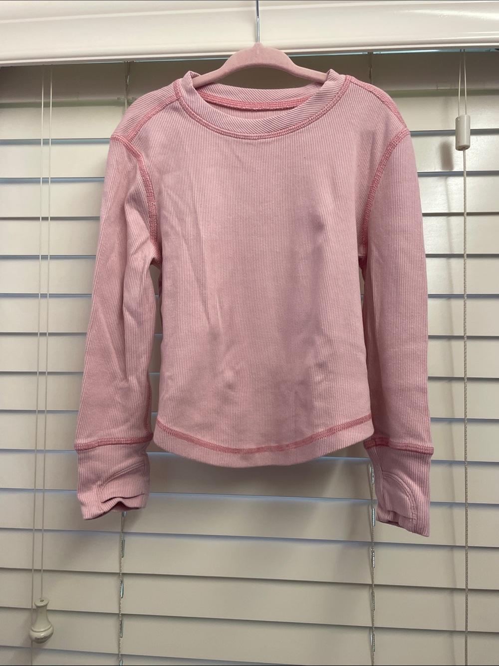 Hanna Andersson Light Pink Ribbed Long-Sleeve Tee